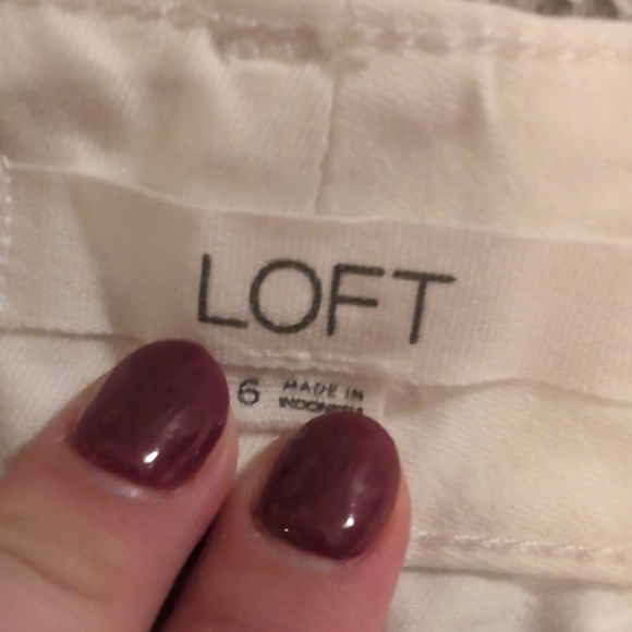 LOFT White Straight-Leg "The Slim" Pants - Picture 7 of 8